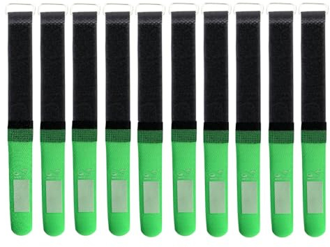 Infitronic Pro 10 bridas de para escribir con ojal de metal, en diferentes lados, 40 x 400 mm (verde)