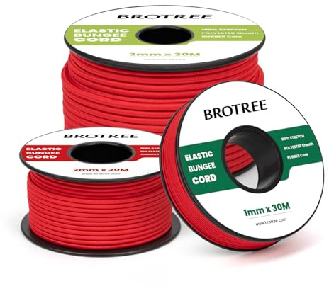 Brotree Cuerda Elástica 3mm x 20m Hilo Elástico Redonda Goma Elastica | Negro, Goma Pulseras, Poliester&Goma, Para Manualidades, Pulseras, Costura, Abalorios y Tienda