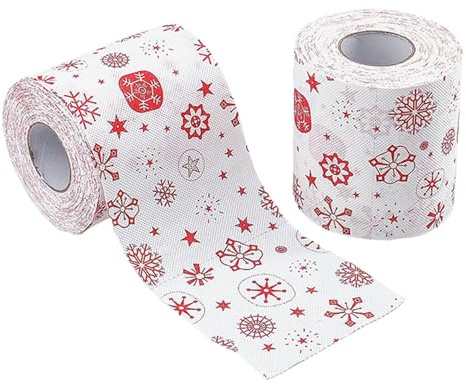 Rouleau de papier toilette de Noël – Rouleau de papier toilette de Noël | Décoration de salle de bain | Rouleau de papier toilette | Décorations de Noël – Serviettes en papier pour fêtes d'hiver,