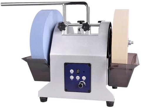 TT-YEC Double Grinding Wheel Electric Knife Sharpener, Small Household Water-Cooled Knife Sharpener, Low-Speed Water-Polishing Machine, Two-Way Dry/Wet Knife Sharpener,D