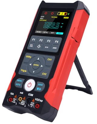3 en 1 Multímetro de Osciloscopio, Mini Osciloscopio Automotriz de 2ch con Ancho de Banda de 80MHz, 6000 Códigos, Velocidad de Muestreo de 200 Ms, Pantalla de 2.8 Pulgadas (ET829)