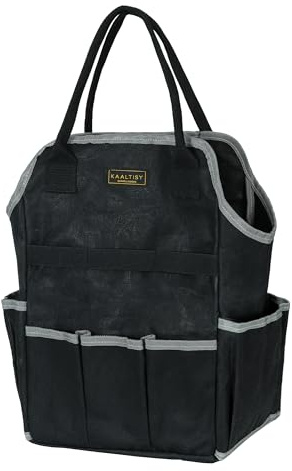 Garden Tool Bag | Heavy-Duty 16oz Waxed Canvas Garden Tool Tote with 8 Pockets | L9.5 x W6 x H15.5 | Tools Storage Bag for Gardeners, Portable Tool Organizer for Garden Essentials
