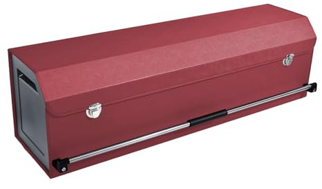 XCF Kofferraum-Organizer, hohe Kapazität, Kofferraum-Organizer aus Leder mit Deckel und Push-Pullgriff, stabile Auto-Aufbewahrungsbox mit zwei Trennwänden, geeignet für SUV, LKW, Limousine (101 × 29 ×