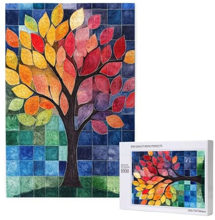 Puzzle 5000 Teile Baum Puzzles für Erwachsene Farbe HD Puzzel Anspruchsvolles und Lustig Kreatives Unterhaltungsspiel, DIY Holzpuzzle für Erwachsene Als Feiertage Deko Geschenk fur Frauen M-1587