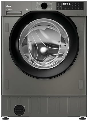 Hoover H-WASH 400 Integrated Washing Machine, 9kg Capacity, 1600 RPM, A-30% Rated, Speed Drive Inverter Motor, hOn App, Steam Care Pro, Anthracite and Black, 60x53x82 cm - BH4S69M6DB9RJ-80