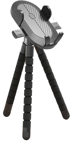 Duroecsain - Soporte para teléfono giratorio de 360 °, montaje antideslizante y antivibración, para scooter, carrito, kayak, motocicleta, caminadora, silla de ruedas, oficina,