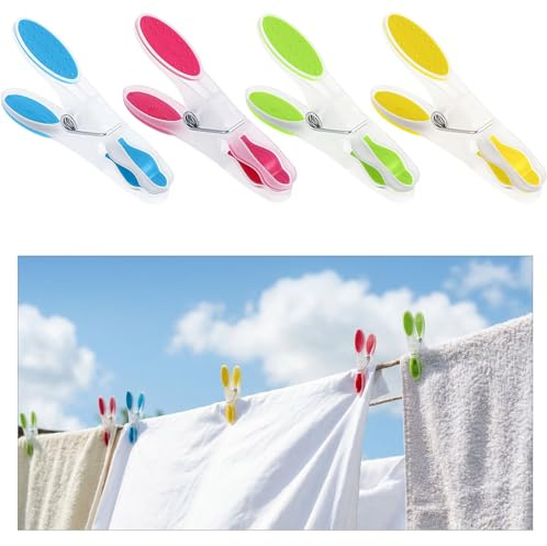 30 Pieces Clothes Pegs, Extra Strong Plastic Laundry Pegs, Minky Washing Line Clothes Pegs, Colorful Dolly Pegs for Laundry, Household Use (Red, Blue, Yellow, Green)