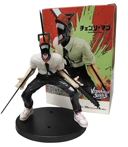 Skynomad Anime Chainsaw Man Figurines – Denji & Power PVC Anime Figures | Action Statue Collectibles for Chainsaw Man Manga Fans & Otaku Display (Denji Battle Ready 18cm)