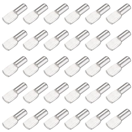 QUARKZMAN 50pcs Chevilles De Support 5mm/0.2 Chevilles À Bracket En Fer En Forme De Cuillère Avec Goupille Pour Étagère Chevilles Clips Pour Meubles Armoire Placard De Cuisine, Ton Argenté