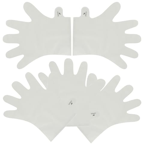 Housoutil 5 Stück Aufhellende Handmasken für Hände Feuchtigkeitsspendend und Peeling Pflegende Handpflege aus Pe und Stoff für Weiche und Glatte Haut