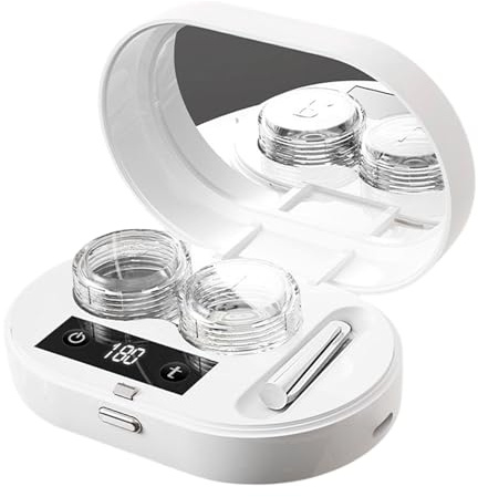 Nettoyeur De Lentilles À Ultrasons – Lave-verres Automatique De Lentilles De Contact | Machine Portative Rechargeable De Nettoyage De Lunettes Et D'appareil Photo, 3 Réglages De Minuterie, Conception