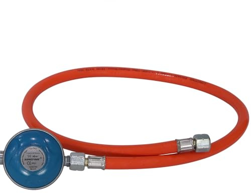 Mucola 80cm Regulator Gasschlauch mit Druckminderer – Gas Anschlussschlauch Regler Set 50mbar | Für Gasgrill Gaskocher Heizstrahler, Propangas Butangas, Schlauchregler Gasdruckregler Sicherheit