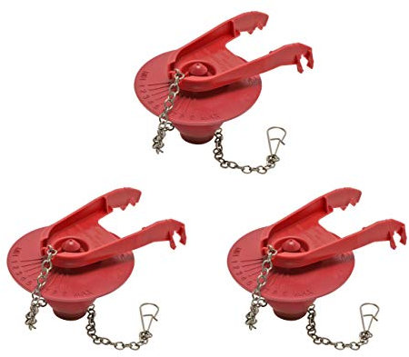 Fluidmaster 502CN3 PerforMAX Universal Water-Saving Long Life Toilet Flapper for 2-Inch Flush Valves, Adjustable Solid Frame Design, Easy Install, 3 Pack, Red, 3 Pack