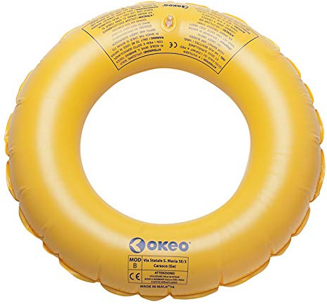 Okeo Ciambella Mare Bambini Ciambella Piscina Gonfiabile per Scuola Nuoto e Primo Approccio all'Acqua (21 cm)