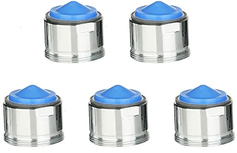 MSemis 5/10 Stück Wasserhahn Strahlregler Aufsatz M28 M24 M22 M18 Wassersparer für Wasserhahn-Luftsprudler, Wassersparender Siebstrahlregler Bad Küchenarmatur Düse Filter Adapter Silber Blau 5Pcs