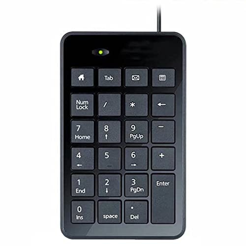 Yajimsa Teclado numérico para ordenador portátil | Contabilidad financiera escritura silenciosa 10 teclas numéricas teclado numérico Teclado de ampliación externo con cable con teclas numéricas