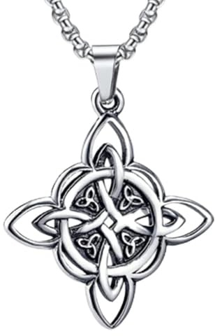 NIGHTCRUZ Witches Knot Necklace, Celtic Knot Pendant with Triquetra Trinity