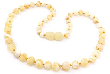 Amber Seven Premium Bernsteinkette | Rohbernsteinkette | 13 Farben | 3 Größen | Höchste Qualität | Baltischer Bernstein | Choker Halskette | Bernsteinschmuck (38 cm, Raw Butterscotch)