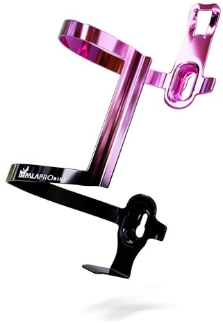 IMPALAPRO Porte Bidon Vélo Latéral VTT et Vélo Route Ultraléger 34 g – Porte Gourde Vélo Latéral en Aluminium Electroplated avec Couleurs Dégradées – Support Bouteille Ø72–76 mm (Rose 1pc)