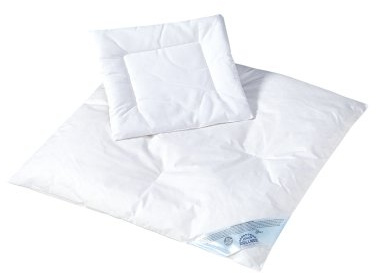 Zöllner 4811120000 – Kindersteppbett-Set Zöllner Feder/Daune, Gr. 80x80 + 35x40 cm, Füllung 400 g + 60 g
