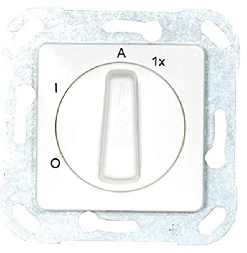 OPUS Außenlichtschalter für Leuchten mit Bewegungsmelder, reinweiß – 4 Betriebsarten, 250V AC, 50Hz, 10A, inklusive Zwischenrahmen