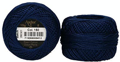 Anchor Perlgarn 8, 4591008-00150, Farbe:nachtblau, Stickgarne