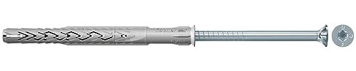 fischer - Cheville nylon rallongée SXRL 8x160 avec vis à tête fraisée en acier électrozingué pour fixation d'ossatures et cadres/Boîte de 50