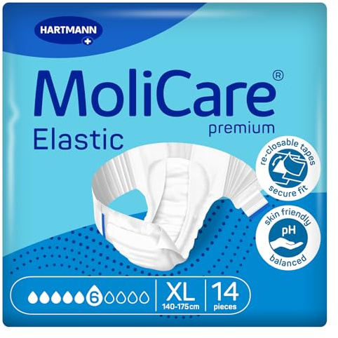MoliCare premium Elastic 6 Tropfen Inkontinenzslips | Größe XL | 14 St.