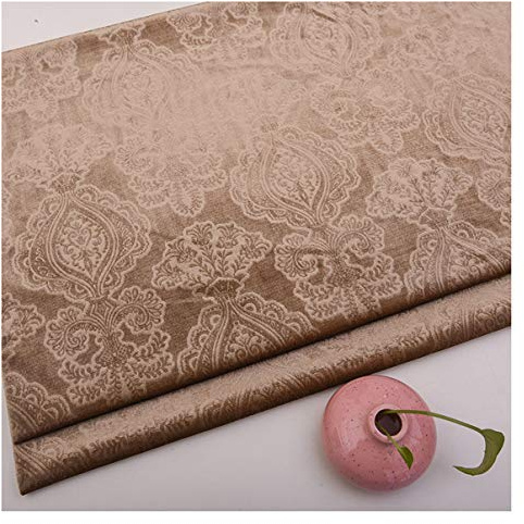 Blumenmuster Samtstoff Meterware 145 Cm Breit Blumen Dekorativen Samtstoff Möbelstoff, Polsterstoff für Polsterung, DIY Handwerk, Vorhang, Wohnkultur(Color:Hellbraun)