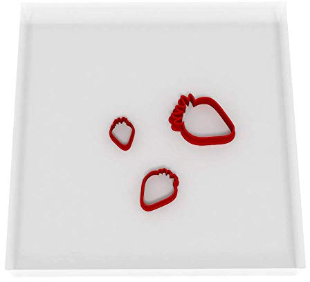 Custom Cutters Strawberry Shape Cutters | MINI/Tiny Plastic Cutter for Baking, Fondant, Clay, Pastry, Icing, Jewellery (1.5/2/3CM)