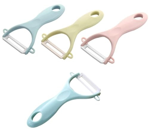 HLLMX 4 PCS Ceramic Peeler Vegetable And Fruit Peeler Potato Peeler Cucumber Peeler Apple Peeler For Kitchen Family Trips
