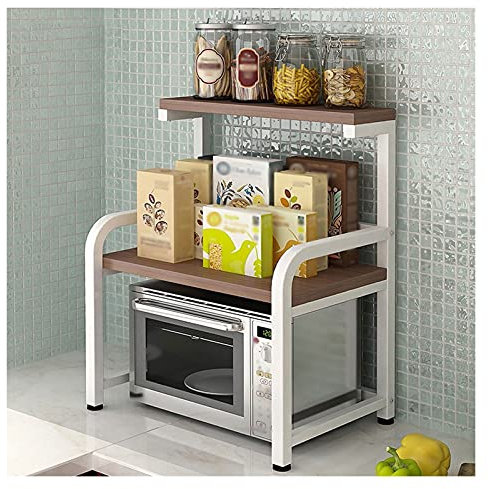 QINGGANGLING999 Estante para Microondas 3 Niveles Microondas Horno Estante Impresora Stand Metal Toaster Soporte Estante Multifuncional para la Oficina en el hogar Blanco Rejilla para Microondas