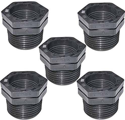 AERZETIX - C51851 - Juego de 5 reductores de plástico macho/hembra 1''x3/4'' con tope interior para atornillar - pezón reducido macho/hembra para atornillar 10 bares