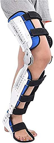 Aufklappbare Knie-Fuß-Stützbandage, verstellbare Post-OP-Knie-Stützorthese, Wegfahrsperre, Vollbein-Stabilisator-Knie-Ortheseschiene 1004 (Color : Right)
