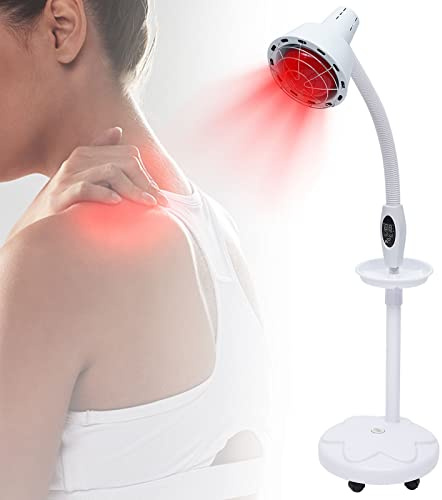 SHZICMY Infraröd lampa med flexibel arm, 275 W infraröd värmestrålare röd ljus lampa värmelampa rött ljus strålkastare infraröd ljusterapi