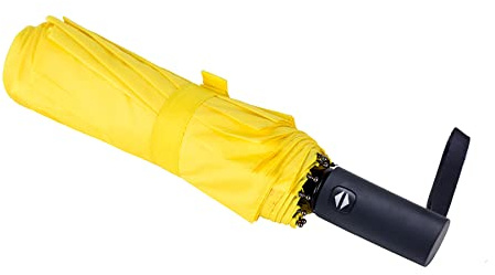 NPCQUN Travel Essentials Umbrella Windproof Compact Collapsible Light, Automatic, Strong and Portable, Wind Resistant, Folding Small Umbrella for Rain Yellow