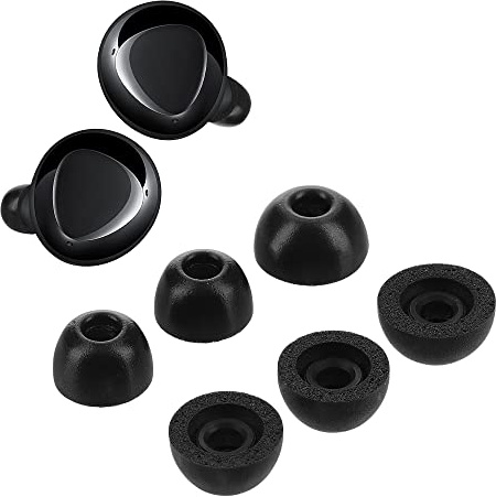 kwmobile Gommini Auricolari Memory Foam Set da 6 Compatibile con Samsung Galaxy Buds + - Gommini Cuffie In Ear Schiuma - 3 Size nero