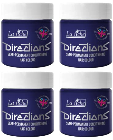La Riche Directions Semipermanente Haarfarbe 100 ml Dose 4 Packung (Midnight Blue)