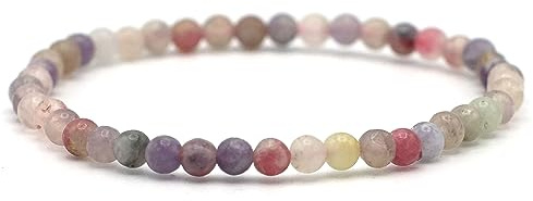 Miracles Minéraux Edelstein Armband runden Perlen aus Naturstein – Handgefertigtes Schmuckstück für Damen & Herren – Durchmesser 17–19 cm – Geschenk für Damen & Herren - Sammlung & Entdeckung