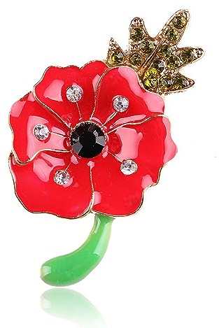 Broche de amapola de satén rojo, insignias de amapola, regalo conmemorativo, regalo conmemorativo, pin de flores para mujeres y hombres, regalos Veretrans Pin de solapa esmaltado, Metal