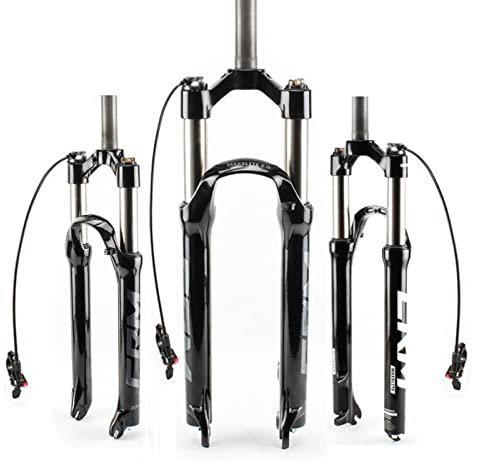 ZECHAO 110 Mm Reise-Mountainbike-Federgabeln, 1-1/8 Aluminiumlegierung Öldruckverriegelung 29 Zoll 9 Mm Schnellspanner-Fahrradgabel Fahrrad Federgabel (Color : Black Gray-RL, Size : 29inch)