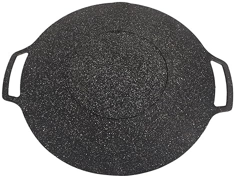 Cocoarm 36 cm non-stick belagd koreansk grillplatta, grillpanna, aluminiumlegering, för camping och utomhus, värmeisolering och värmeledning
