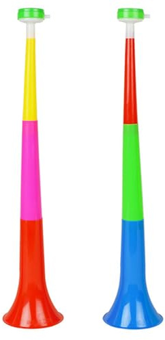 Pack of 2 Cheerleading Horns, Plastic Play Horns, Loud Telescopic Horns, Sports Event Horns, Carnival Horns, Cheering Noisemakers