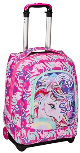 Big Trolley SJ GANG Cuccioli, Rosa, Zaino con Cross- Over System, 2 in 1, Doppio Utilizzo, Zaino e Trolley, Scuola Elementare, Bambina
