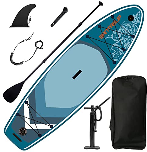 GOWE Inflatable Stand Up Paddle Board 9.9'x33 x5 with Premium SUP Accessories & Backpack, Wide Stance, Bottom Fin for Paddling, Paddle, Leash, Surf Control, Non-Slip Deck for Youth & Adult