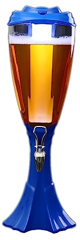 MANAFEEL Torre de la Cerveza Dispensador De Torre De Cerveza Torre De Bebidas De 3 litros con Grifo Barra De Fiesta De Tubo De Hielo, Cubo De Bebidas Azul Dispensador de Bebidas Party Tower
