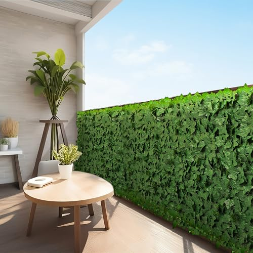 Royal Shade 4' x 16' Artificial Ivy Privacy Fence & Backdrop Wall, Sturdy Backed Faux Leaves Hedges Panel for Outdoor, Indoor Decor Deck Fence Screening, Porch, Balcony