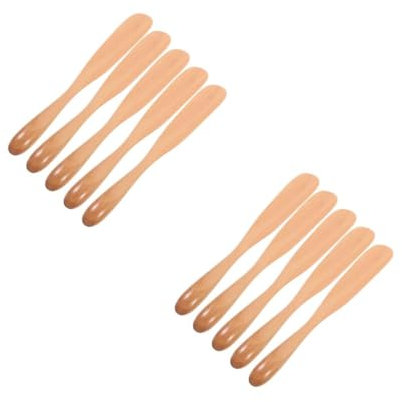 SOLUSTRE 2 Sätze Geschirr Buttermesser Butterschneider Dessertmesser Sandwichmesser Messer Zum Streichen Von Käse Marmeladenverteiler Gewürzmesser Hölzern Beige Wiederverwendbar 5 Stück * 2