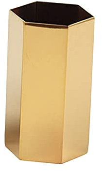 HOODANCOS Kreativer Sechseckiger Stifthalter Metall Goldene Desktop-organizer-box Für Bürobedarf Für Schüler Und Studenten Platzsparend Und