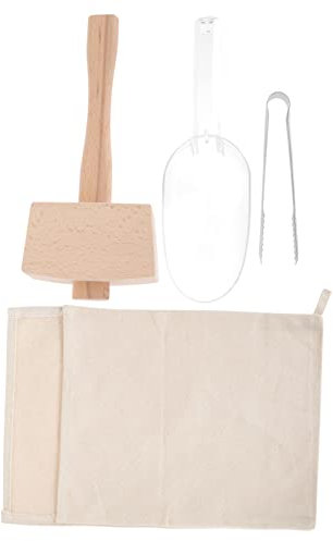 SHOWERORO Ice Crushing Bag Set 1 Set Crushed Ice Bags Scoop Clip Mallet for Restaurant and Bar